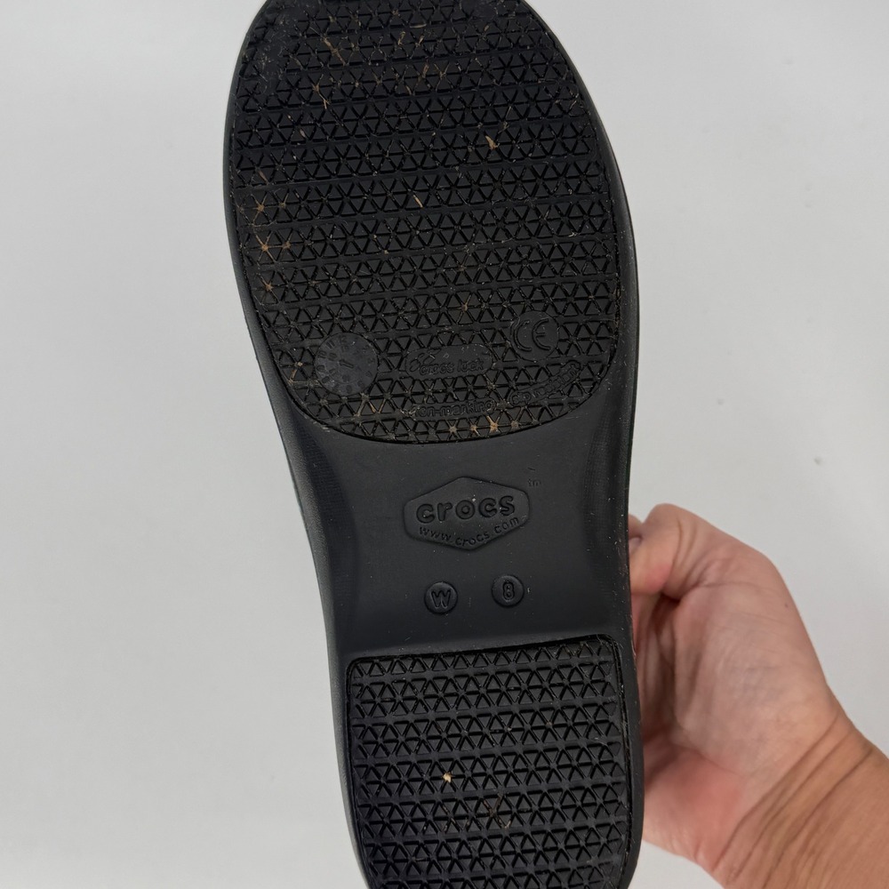 Crocs Neria Pro II Clog Womens 8 Black Multi Color Graphic Slip Resistant Work - Picture 7 of 7